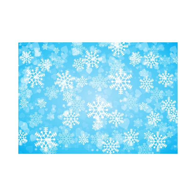 Beautiful Light Blue & White Winter Snowflake Ice Pattern by CreationsForYou