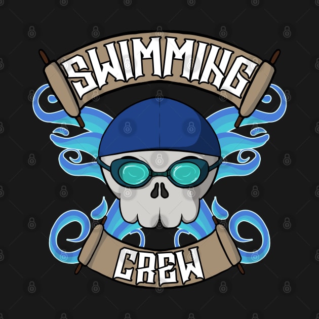Swimming crew Jolly Roger pirate flag by RampArt