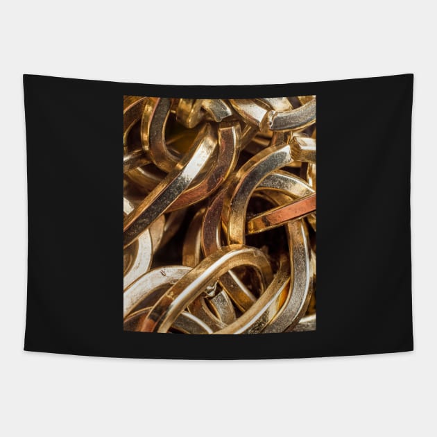 Solid Gold Links  3D Gold Chain Looks great on clothing apparel. Tapestry by Abstractdiva