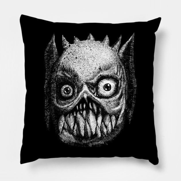 The Face of Horror Pillow by cowyark rubbark