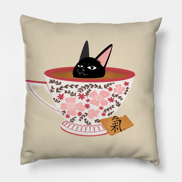 coffee cat, japan Pillow by Johan13