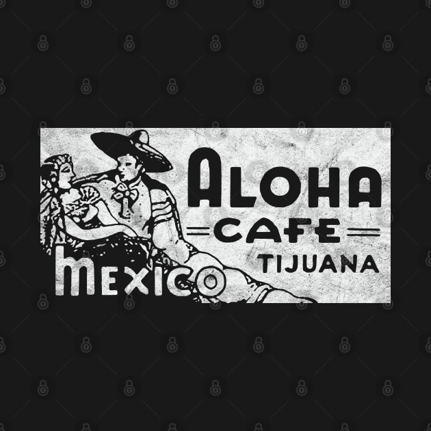 Tiki Bar / Aloha Cafe Tijuana Mexico / White Print by RCDBerlin