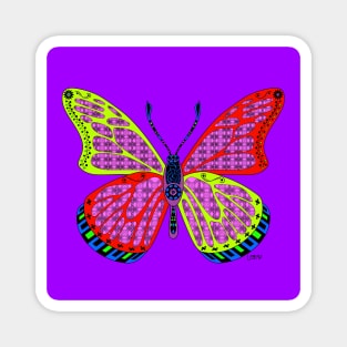 wild butterfly in colored magic totonac ecopop art Magnet