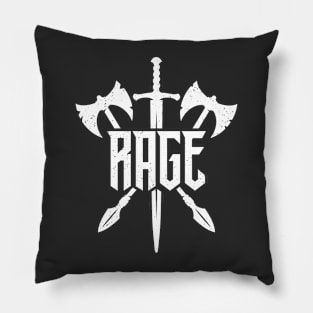 Barbarian Rage Weapons White Vintage Pillow