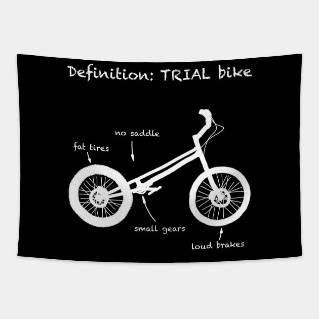 Definition of TRIAL Bike - trialbike bicycle sport Tapestry by ALLEBASIdesigns