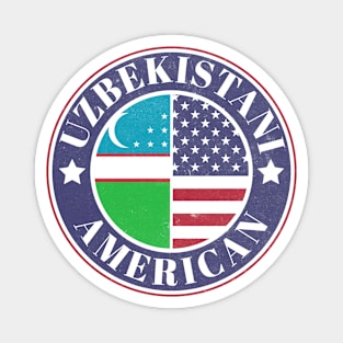 Proud Uzbekistani-American Badge - Uzbekistan Flag Magnet