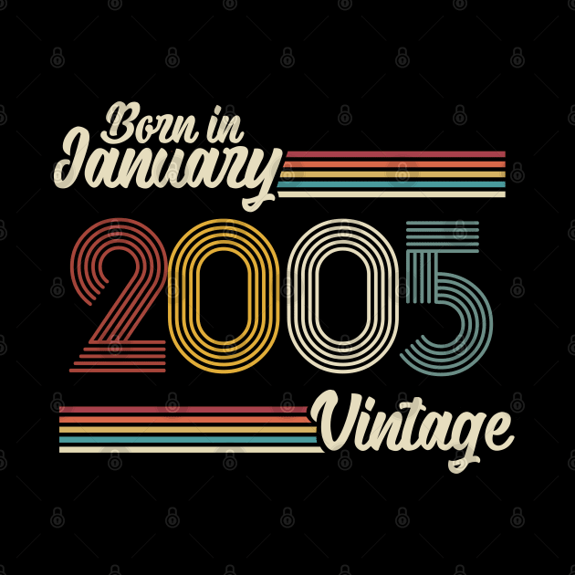 Vintage Born in January 2005 by Jokowow