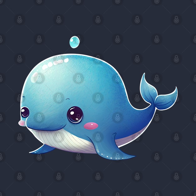 Cute Whale - Blue by Bondoboxy