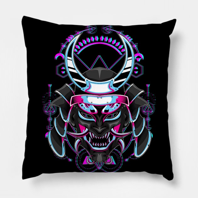 samurai mask japanese Pillow by SHINIGAMII