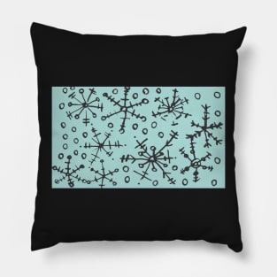 Blue Snowflakes Pillow