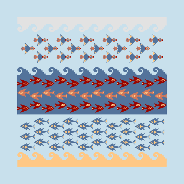 Inca Ethnic Pattern Fish and Birds by oknoki