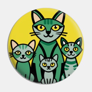Cats Family Pin