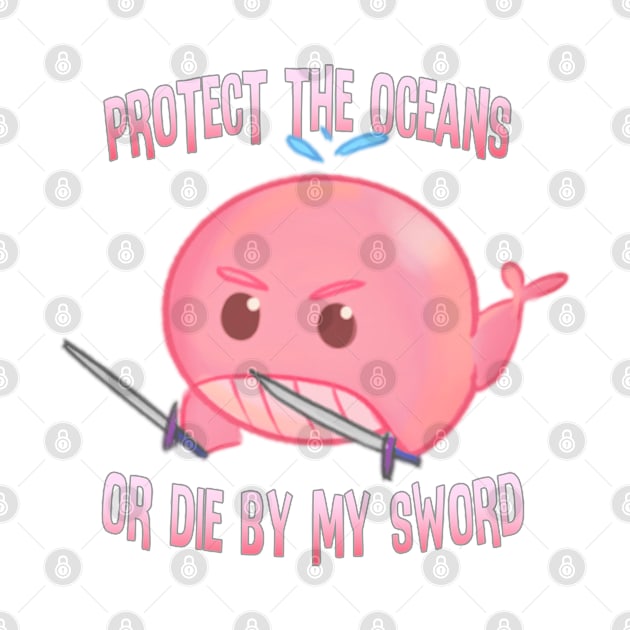 Dual Wielding Pink Whale Of Ocean Conservation by goblinbabe