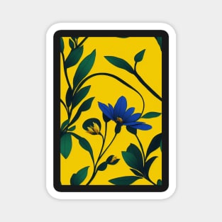 Beautiful Stylized Blue Flowers, for all those who love nature #182 Magnet