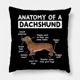 Funny Anatomy Dachshund Wiener Dog Cute Doxie Lover Pillow