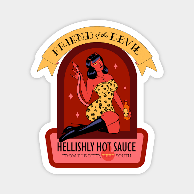 Friend of the Devil Hot Sauce Magnet by Wild Hunt