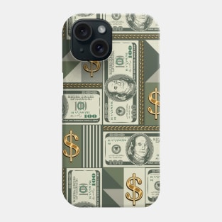 Dollar bills in geometric pattern Phone Case