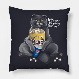 British cat with popcorn Pillow