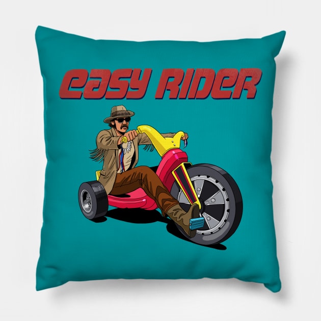 Easy Rider Pillow by steveashillustration1971