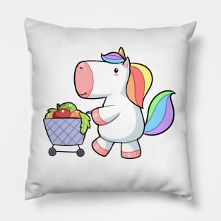 Kawaii unicorn shopping Pillow