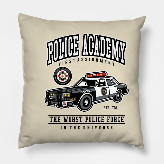 Police academy Pillow by OniSide