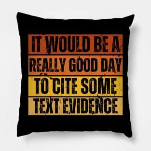 It Would Be A Really Good Day To Cite Some Text Evidence Pillow