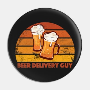 Beer Delivery Guy Funny Distressed Pin