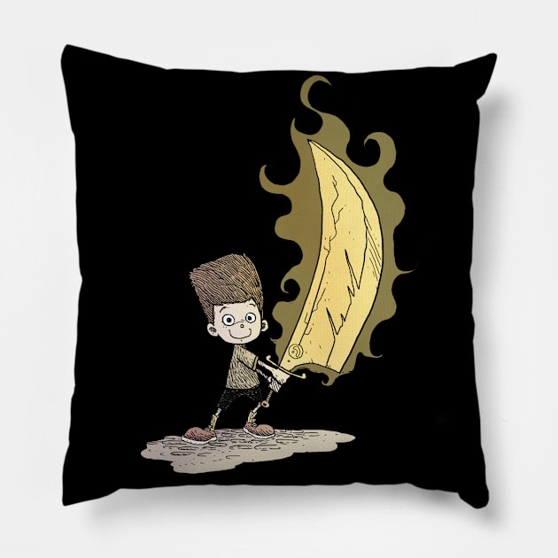 Little swordsman Pillow by NinoBalitaIllustration