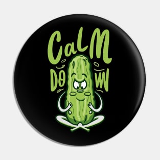 Funny Yoga Cucumber Pickle: Keep Calm and Veg On Pin