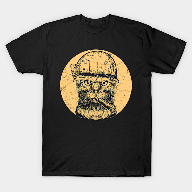 Funny Army Soldier Cat - Funny Cat - T-Shirt