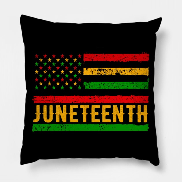 Juneteenth June 19, 1865, African American Melanin Black Pillow by Magic Arts