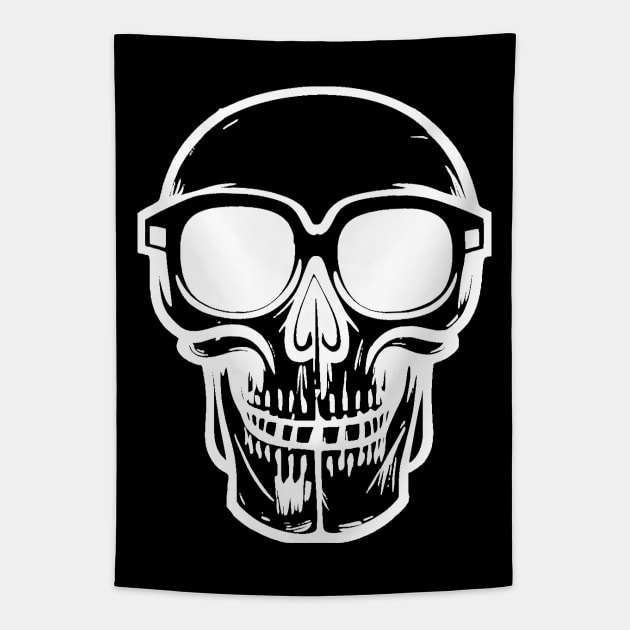 Skull with Sunglasses Tapestry by Nuletto