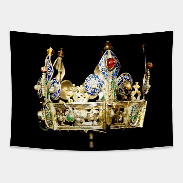 Funeral Crown of Mary of Burgundy Tapestry by Ludwig Wagner