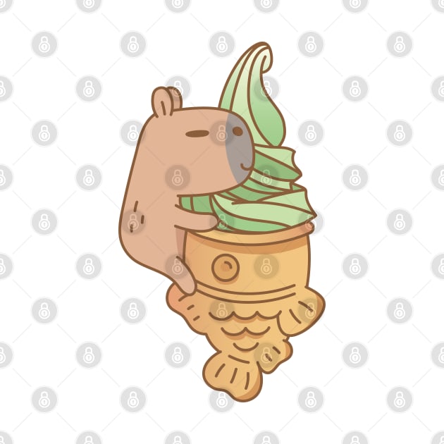 Capybara with Matcha Taiyaki Ice cream by Noristudio