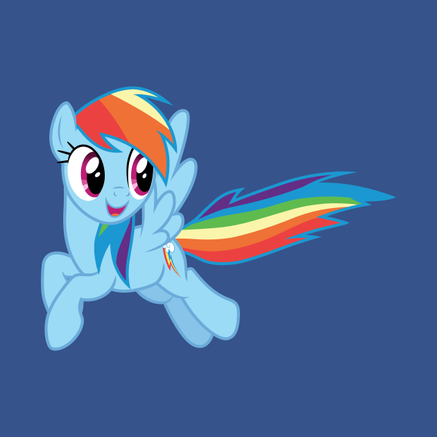 Happy Flying Rainbow Dash by CloudyGlow
