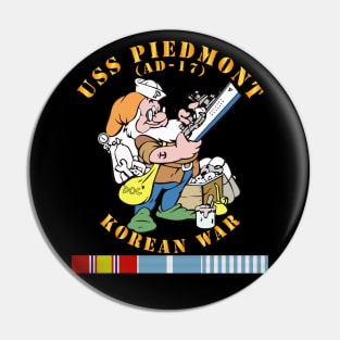 USS Piedmont (AD-17) w KOREA SVC - Korean War Pin