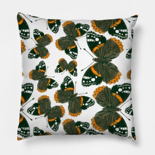 Red admiral butterfly  pattern Pillow