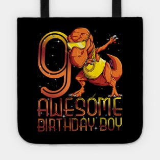 Kids 9th Birthday Dinosaur 9 Year Old Awesome Since Gifts Boy Tote