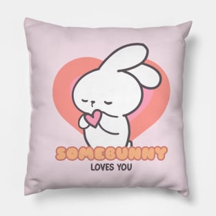 Love Wrapped in Whiskers: Somebunny Loves You! Pillow