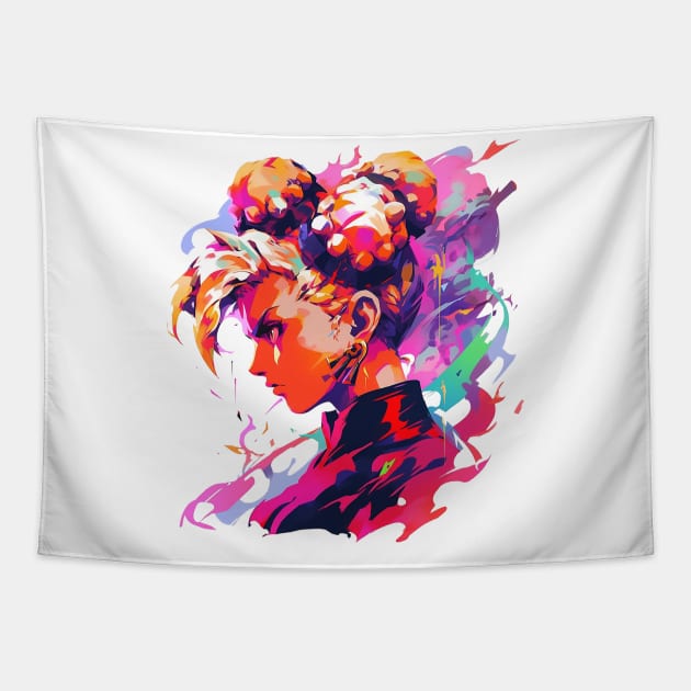 chun li Tapestry by piratesnow