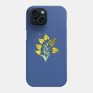 Yellow Tulips In Artistic Ottoman Turkish Style Phone Case