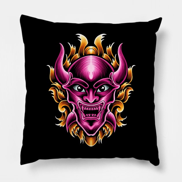 oni mask Pillow by FUNRECT