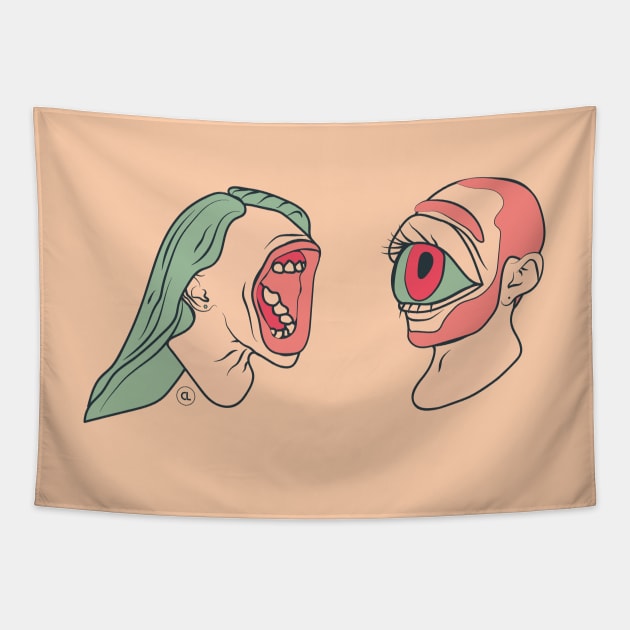 Communication Breakdown Tapestry by CalebLindenDesign