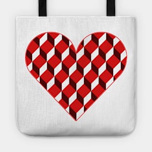 Cube Pattern Heart Tote