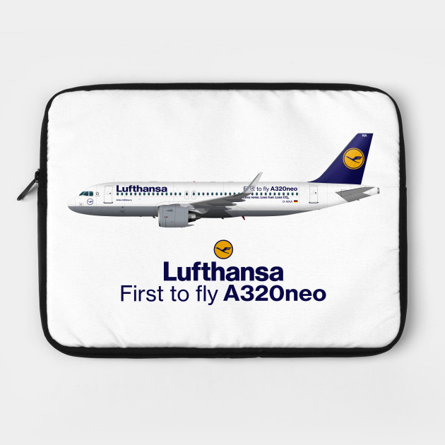 Illustration Of Lufthansa Airbus A3 Neo D Aina Airbus A3 Neo Airplane Laptop Case Teepublic