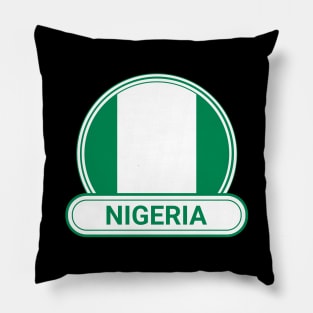 Nigeria Country Badge - Nigeria Flag Pillow