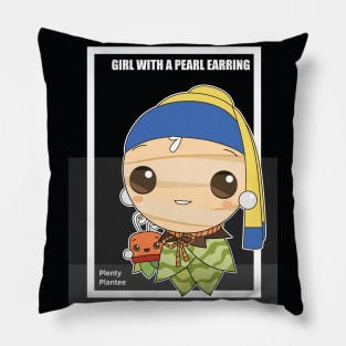 Arty-Plantee Girl with a Pearl Earring Pillow