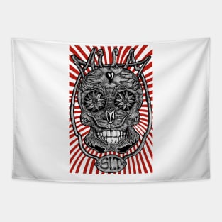 Mexican skull, day of the dead cinco de mayo Mexico Sugar Tapestry