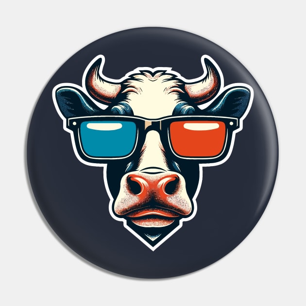 Cool cow wearing 3D glasses Pin by Art_Boys