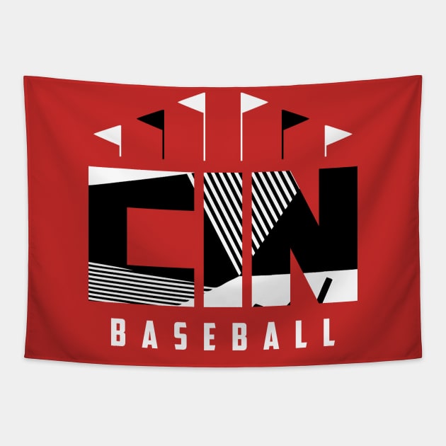 CIN Baseball Ballpark Tapestry by funandgames